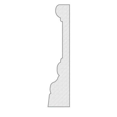(image for) M-Trim Delta Howe 1-1/8" x 3-1/2" x 17' Primed Pine Casing - Victorian