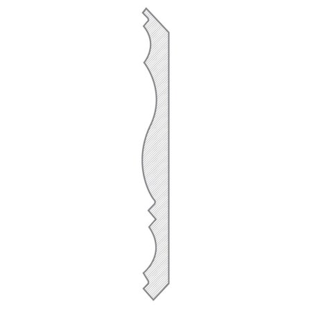 (image for) M-Trim 614 11/16" x 6-1/4" x 16' Primed MDF Crown Molding - Traditional
