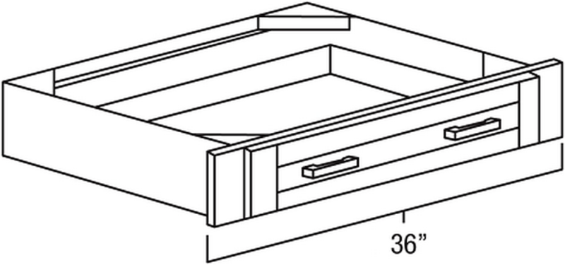 Aspen White 36\" Under Counter Knee Drawer - ASP-UCD36