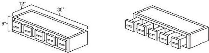 Platinum Shaker 6\" x 30\" Spice Drawers Wall Cabinet - PS-WSC30