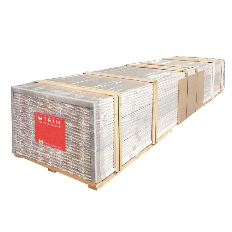 (image for) M-Trim 1X4 9/16" x 3-1/2" x 16' Primed MDF Baseboard - Deco Square