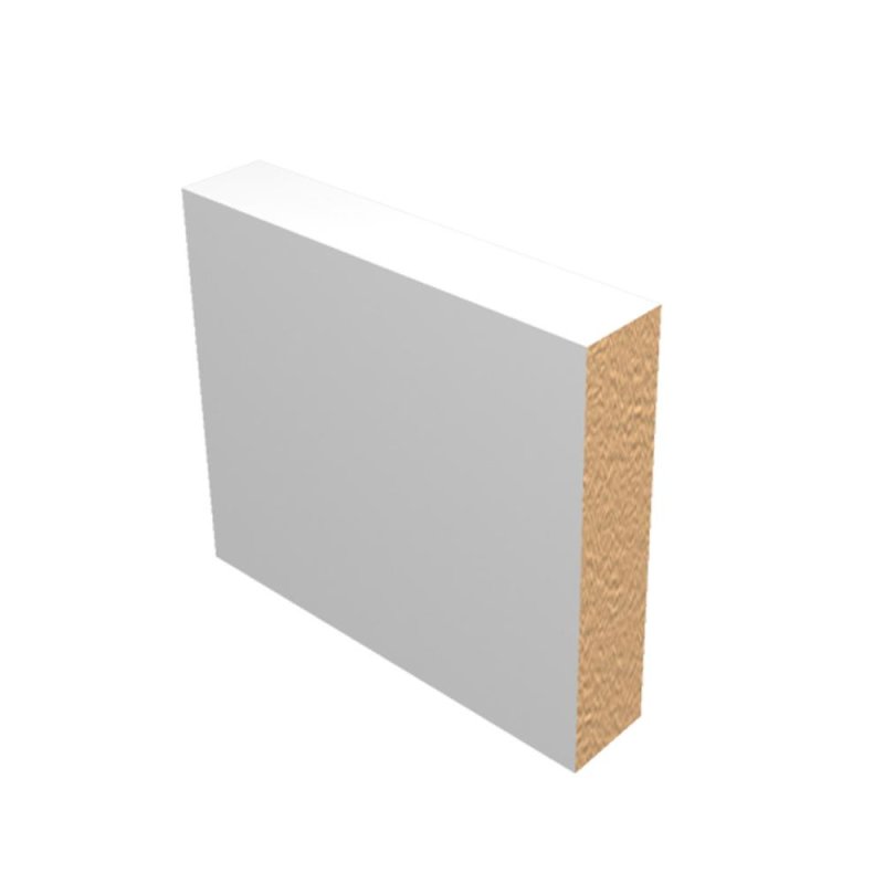M-Trim 1X4 9/16\" x 3-1/2\" x 16\' Primed MDF Baseboard - Deco Square