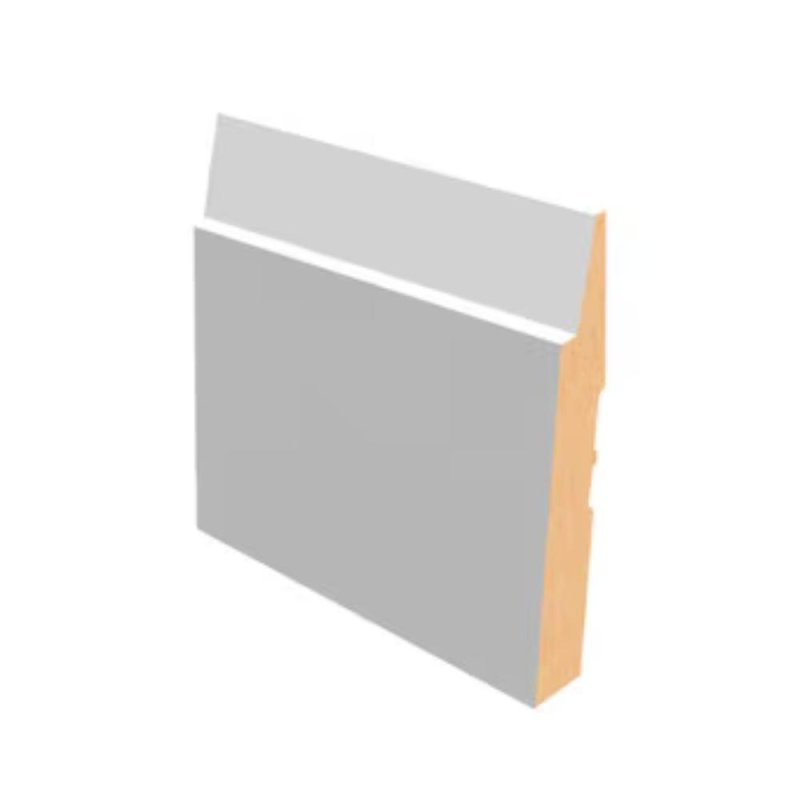 M-Trim 601 11/16\" x 5-1/2\" x 16\' Primed MDF Baseboard - Neo