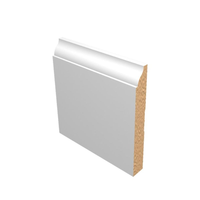 M-Trim 620 1/2\" x 4-1/4\" x 16\' Primed MDF Baseboard - European