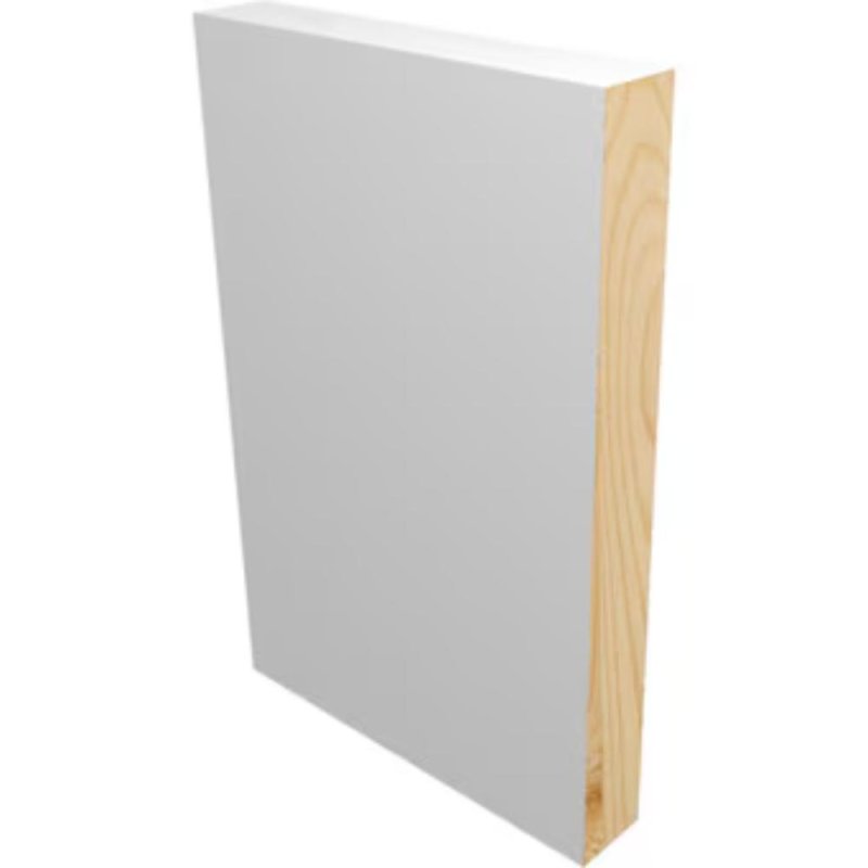 M-Trim 1X8 11/16\" x 7-1/4\" x 16\' Primed Pine Baseboard - Deco Square