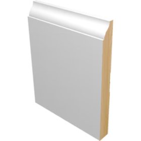 M-Trim 618 5-1/4" x 9/16" x 16' Primed Pine Baseboard - European