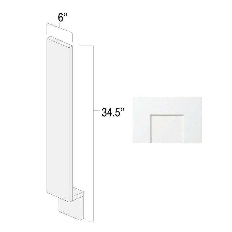 (image for) White Shaker 6" x 34.5" Base Filler - WS-BF6