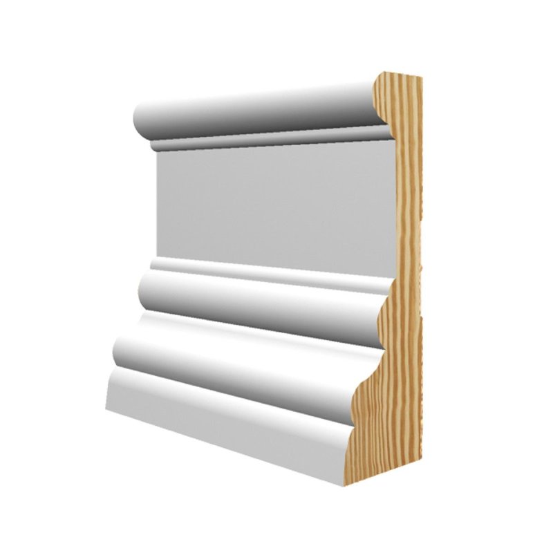 M-Trim Delta Howe 1-1/8\" x 3-1/2\" x 17\' Primed Pine Casing - Victorian