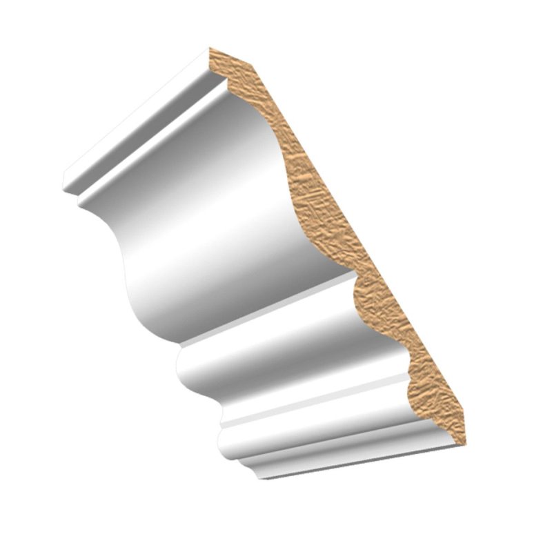 M-Trim 270 3/4\" x 6-3/4\" x 16\' Primed MDF Crown Molding - Tuscan