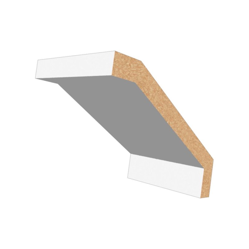 M-Trim 500 1-3/16\" x 5-1/4\" x 16\' Primed MDF Crown Molding - Deco Square