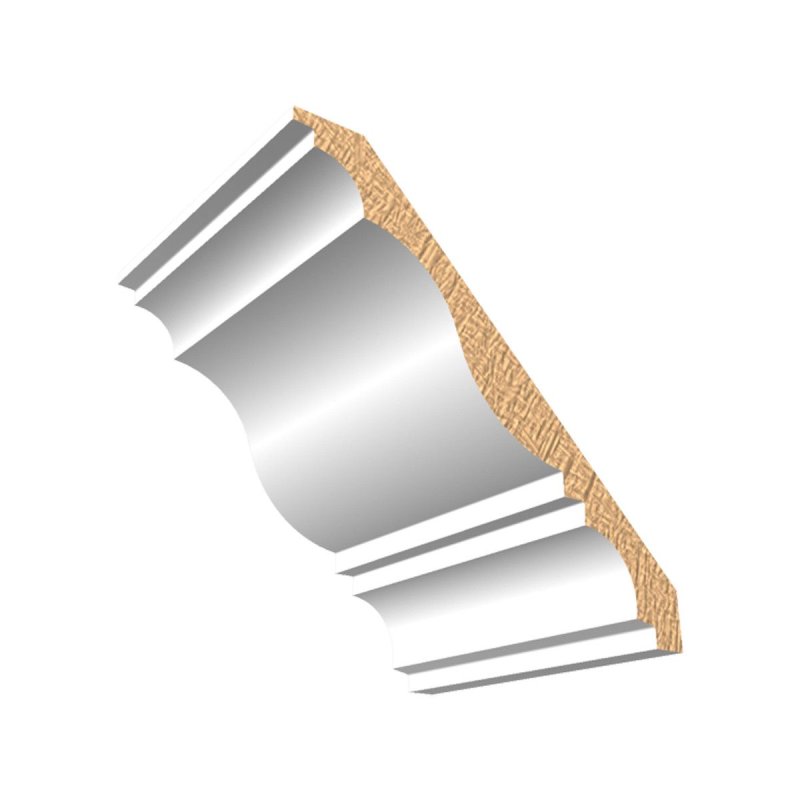 M-Trim 614 11/16\" x 6-1/4\" x 16\' Primed MDF Crown Molding - Traditional