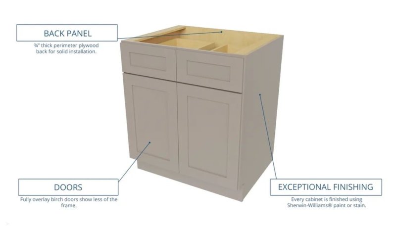 (image for) Bright White 39" Double Door Base Cabinet - BW-B39