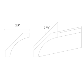 White Shaker 8' Large Cove Crown Molding - WS-LVC