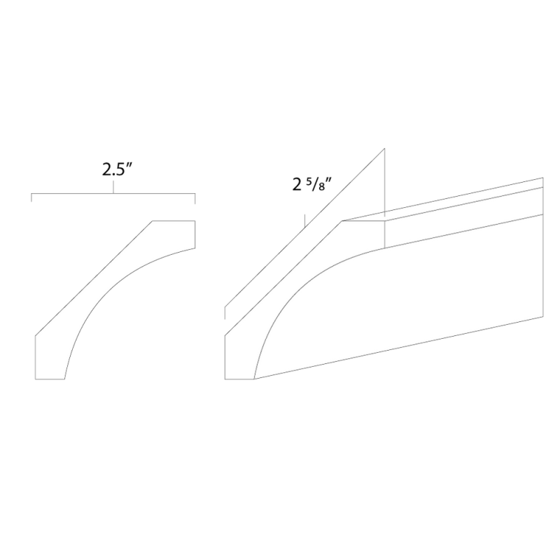 White Shaker 8\' Large Cove Crown Molding - WS-LVC