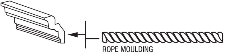 White Shaker 8\' Rope Insert Molding - WS-ROPE8