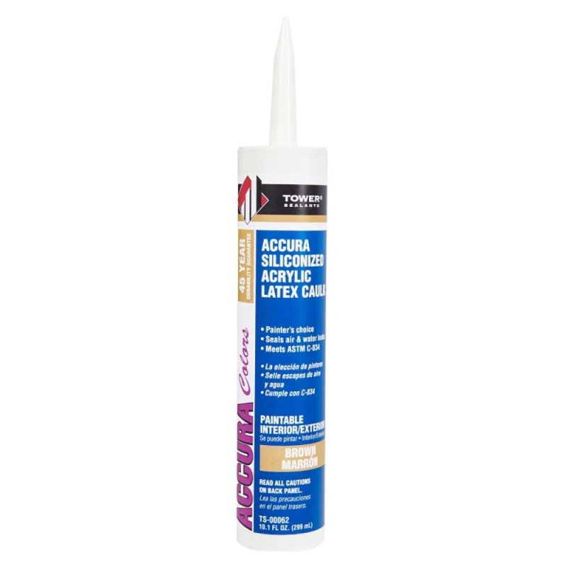 Tower Sealants TS-00062 Accura 10.1 oz. Acrylic Latex Caulk - Brown