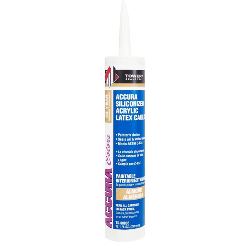 Tower Sealants TS-00086 Accura 10.1 oz. Acrylic Latex Caulk - Almond