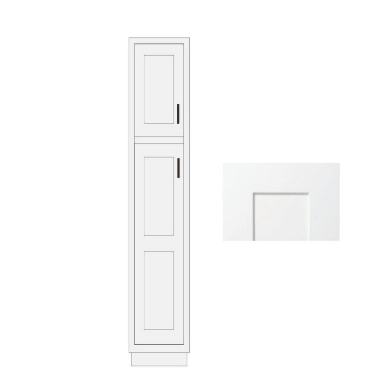 (image for) White Shaker 18" x 96" 18" Wide Utility Cabinet - WS-UC1896