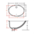 (image for) Pelican PL-3059 Porcelain Undermount Bathroom Sink 17-1/4" x 14" - Black