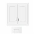 (image for) White Shaker 36" x 30" Double Doors Wall Cabinet - WS-W3630