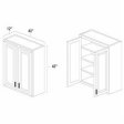 (image for) White Shaker 42" x 42" Double Doors Wall Cabinet - WS-W4242