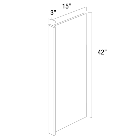 White Shaker 15" x 42" Wall End Panel - WS-WEP1542