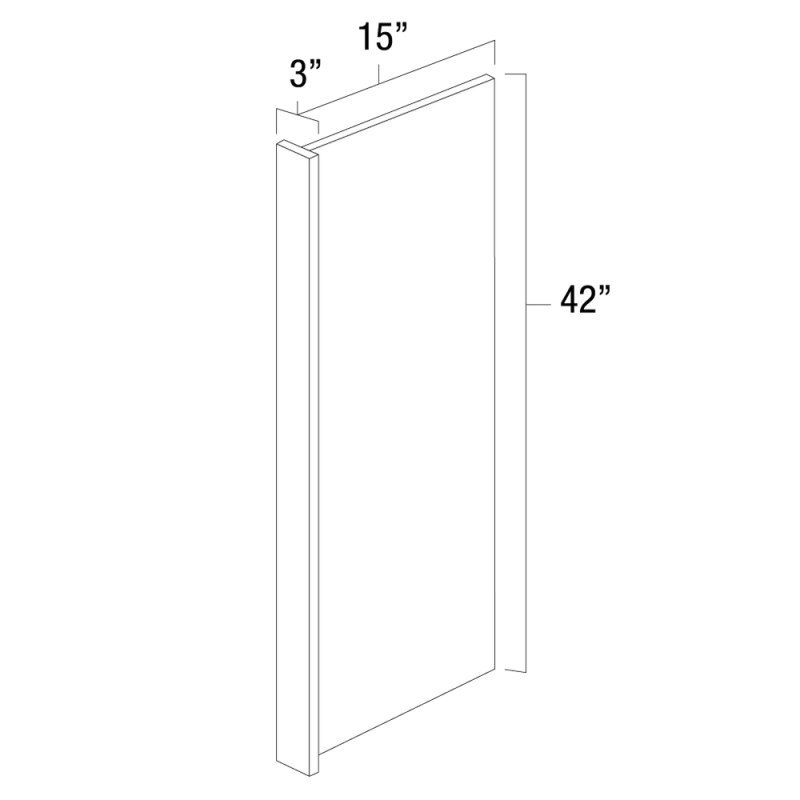 White Shaker 15\" x 42\" Wall End Panel - WS-WEP1542