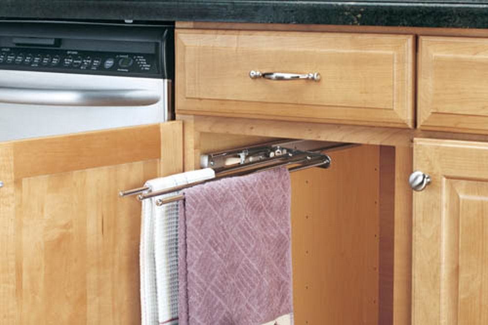 (image for) Rev-A-Shelf 3 Prong Undersink Pullout Wire Towel Holder - Chrome