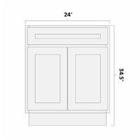 White Shaker 24" Base Cabinet - AMCWS-B24