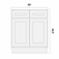 White Shaker 30" Base Cabinet - AMSWS-B30