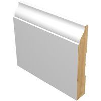 M-Trim 623 9/16" x 3-1/4" x 16' Primed Pine Baseboard - European