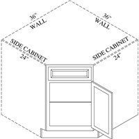 Storm Gray 36" Corner Front Base Cabinet - STO-BCDF36