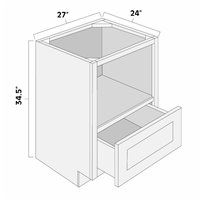 White Shaker 27" Microwave Base Cabinet - AMCWS-BMC27