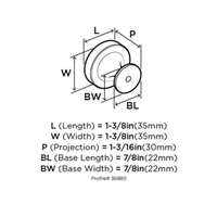 (image for) Amerock Exceed 1-1/2in(38mm) Diameter Knob - Satin Nickel