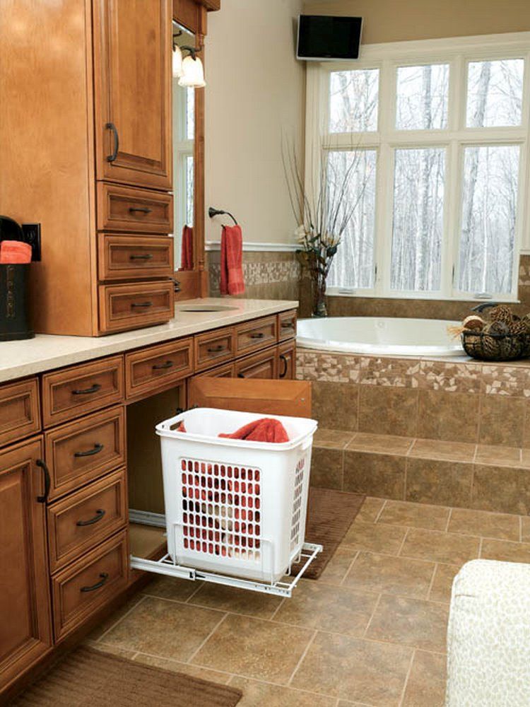 (image for) Rev-A-Shelf HPRV-1520 S H White Pull-Out Wire Hamper - 14-3/4\" W x 18\" D x 19-3/8\"