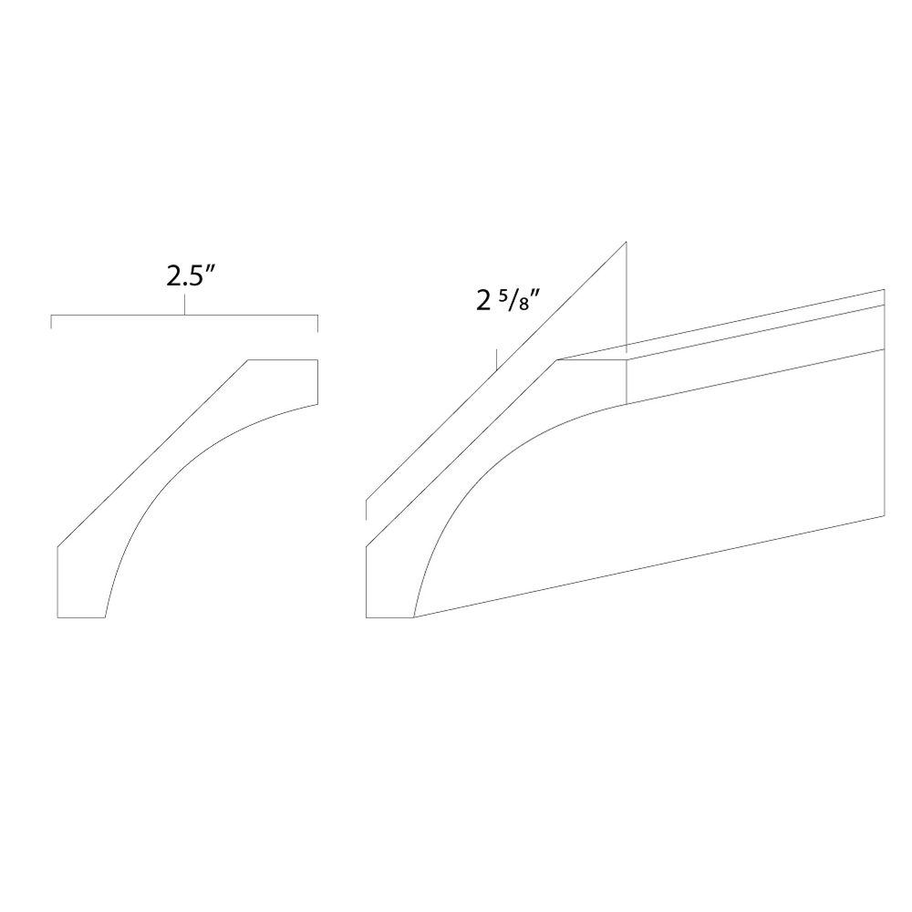 (image for) White Shaker 8\' Large Cove Crown Molding - WS-LVC