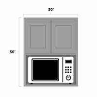 Platinum Shaker 30" x 36" Microwave Wall Cabinet - PS-MW3036