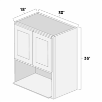 White Shaker 30" x 36" Microwave Wall Cabinet - WS-MW3036