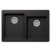 Pelican PL-175 Granite Composite Topmount/Undermount Kitchen Sink 33'' x 22" - Onyx