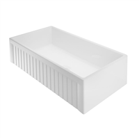 Pelican PL-FC103 Fireclay Single Bowl Reversible Farmhouse Kitchen Sink 33'' x 18'' - White