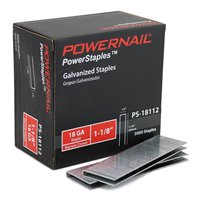 (image for) Powernail PS-18112 18 Gauge 1/4 Inch Crown 1-1/8 Inch Length Chisel Point Narrow Crown Staples - 5000 Per Box