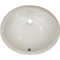 Pelican PL-3072 Porcelain Undermount Bathroom Sink 15 1/4" x 12" - Bone