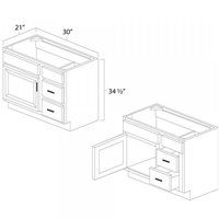 Legacy 30" x 21" Vanity Sink Base Cabinet w/ Drawers on Left - LEG-VSB30D-L
