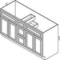 Legacy 72" x 21" Double Vanity Cabinet w/ Double Drawers- LEG-VSB72DD