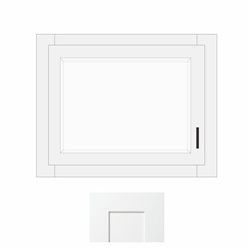 White Shaker 18" x 12" Single Decorative Stacker Wall Cabinet w/Plain Glass Door - WS-W1812PG