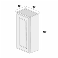 Aspen White 18" x 30" Single Door Wall Cabinet - ASP-W1830