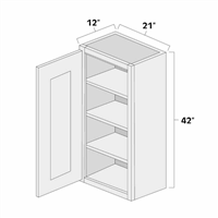 Aspen White 21" x 42" Single Door Wall Cabinet - ASP-W2142