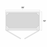 Aspen White 33" x 12" Double Decorative Stacker Wall Cabinet w/ Plain Glass Door - ASP-W3312PG