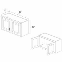 (image for) White Shaker 36" x 21" Bridge Wall Cabinet - WS-W3621