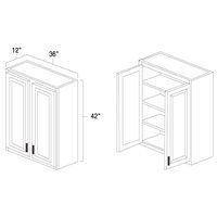 Storm Gray 36" x 42" Double Doors Wall Cabinet - STO-W3642